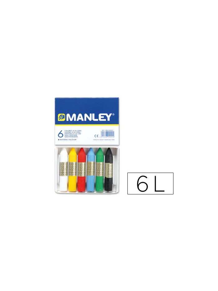 Lapices cera manley caja de 6 colores surtidos Lapices cera manley caja de 6 colores surtidos