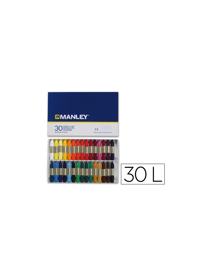 Lapices cera manley caja de 30 colores surtidos Lapices cera manley caja de 30 colores surtidos