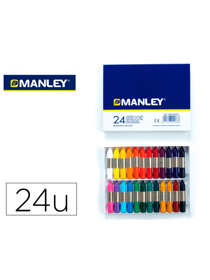 Lapices cera manley caja de 24 colores surtidos Lapices cera manley caja de 24 colores surtidos