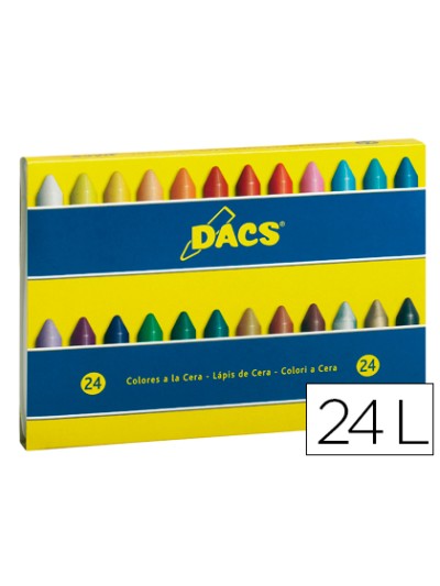 Lapices cera dacs caja de 24 colores surtidos