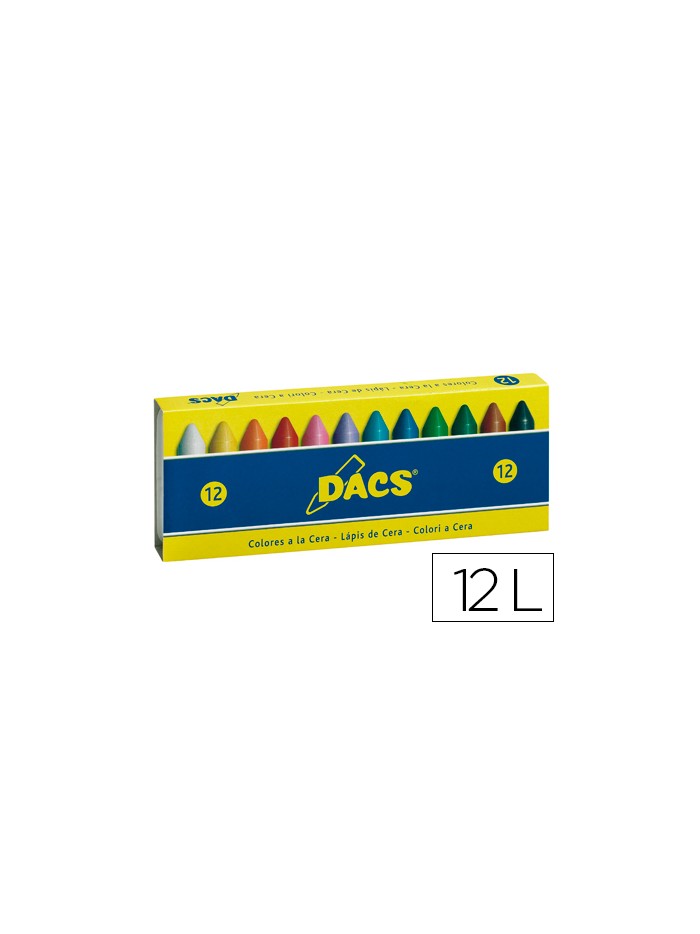 Lapices cera dacs caja de 12 colores surtidos Lapices cera dacs caja de 12 colores surtidos