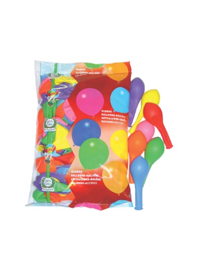Globo 100% latex biodegradable bolsa de 100 unidades colores surtidos