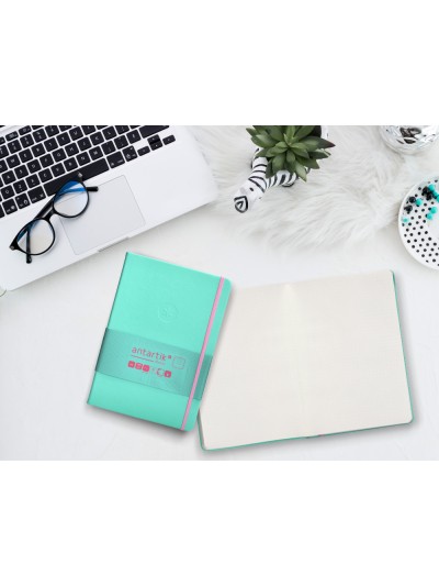 Cuaderno con gomilla antartik notes tapa dura a5 hojas puntos rosa y turquesa 100 hojas 80 gr fsc
