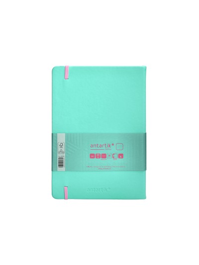 Cuaderno con gomilla antartik notes tapa dura a5 hojas lisas rosa y turquesa 100 hojas 80 gr fsc