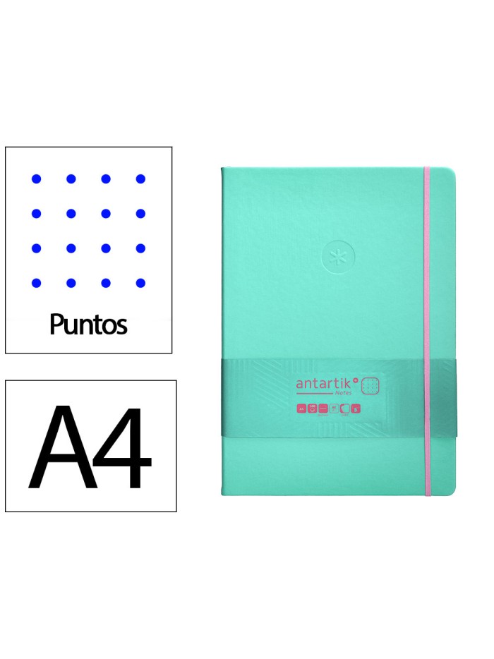 Cuaderno con gomilla antartik notes tapa dura a4 hojas puntos rosa y turquesa 100 hojas 80 gr fsc Cuaderno con gomilla antartik notes tapa dura a4 hojas puntos rosa y turquesa 100 hojas 80 gr fsc