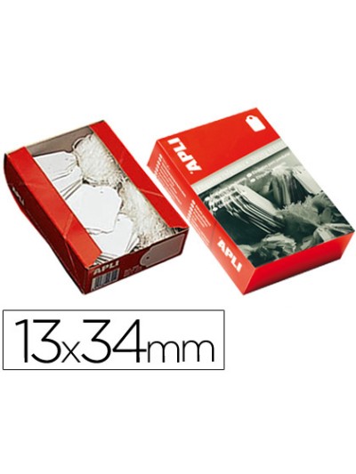 Etiquetas colgantes apli 386 13x34 mm caja de 1000 unidades