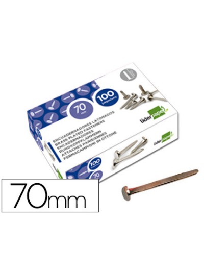 Encuadernadores liderpapel niquelados n.12 70 mm caja de 100 unidades