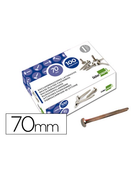 Encuadernadores liderpapel niquelados n.12 70 mm caja de 100 unidades