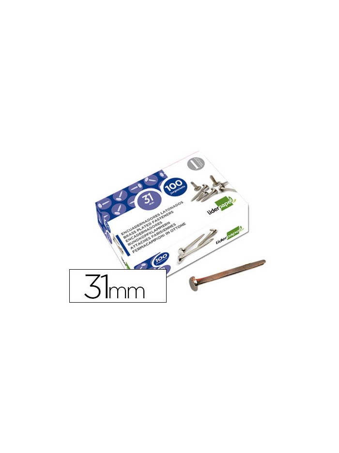 Encuadernadores liderpapel niquelados n.7 31 mm caja de 100 unidades