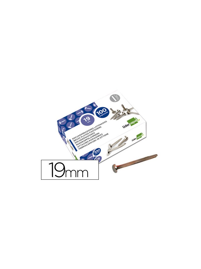 Encuadernadores liderpapel niquelados n.3 19 mm caja de 100 unidades Encuadernadores liderpapel niquelados n.3 19 mm caja de 100 unidades