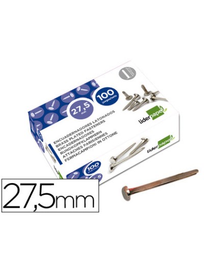 Encuadernadores liderpapel niquelados n.6 27,5 mm caja de 100 unidades