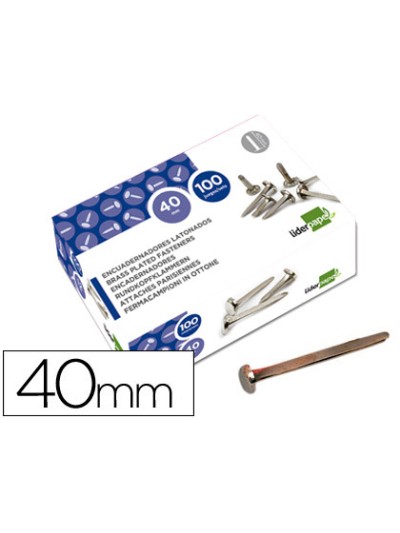 Encuadernadores liderpapel niquelados n.8 40 mm caja de 100 unidades