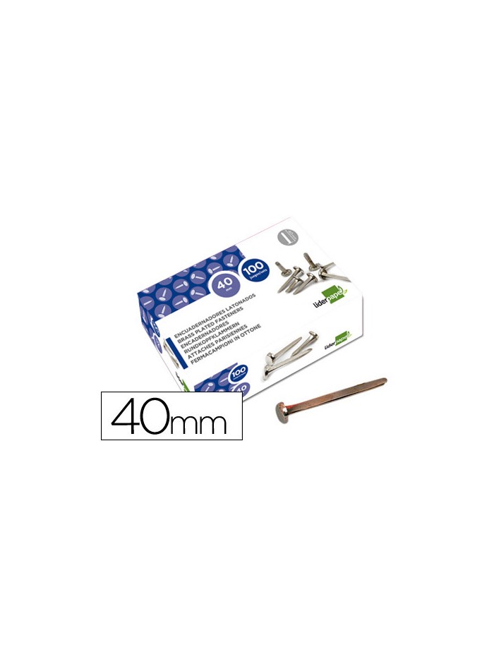 Encuadernadores liderpapel niquelados n.8 40 mm caja de 100 unidades Encuadernadores liderpapel niquelados n.8 40 mm caja de 100 unidades