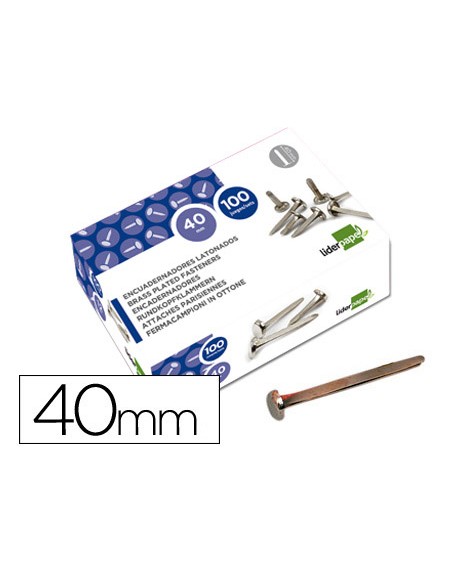 Encuadernadores liderpapel niquelados n.8 40 mm caja de 100 unidades