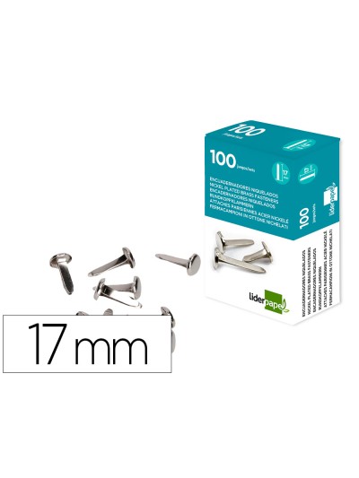 Encuadernadores liderpapel niquelados n.2 17 mm caja de 100 unidades