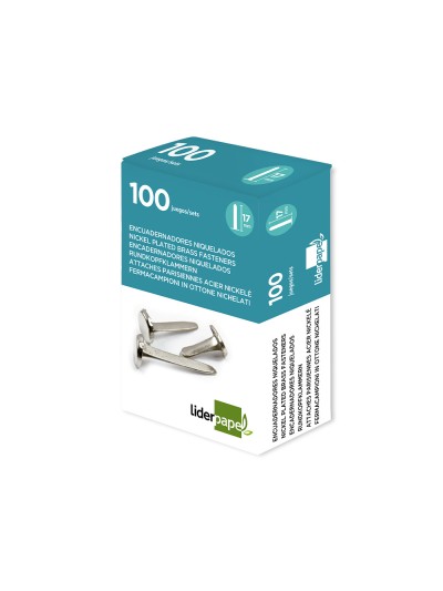 Encuadernadores liderpapel niquelados n.2 17 mm caja de 100 unidades