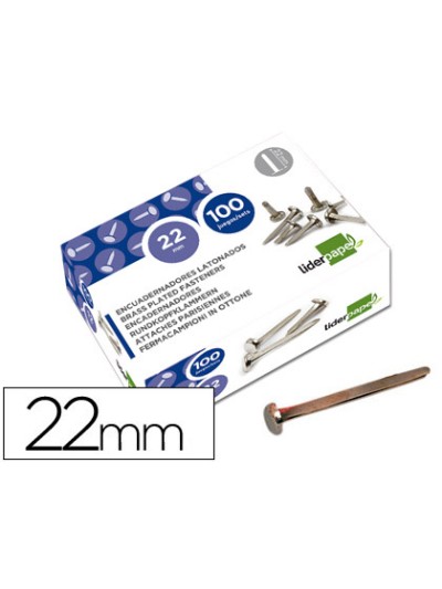Encuadernadores liderpapel niquelados n.4 22 mm caja de 100 unidades