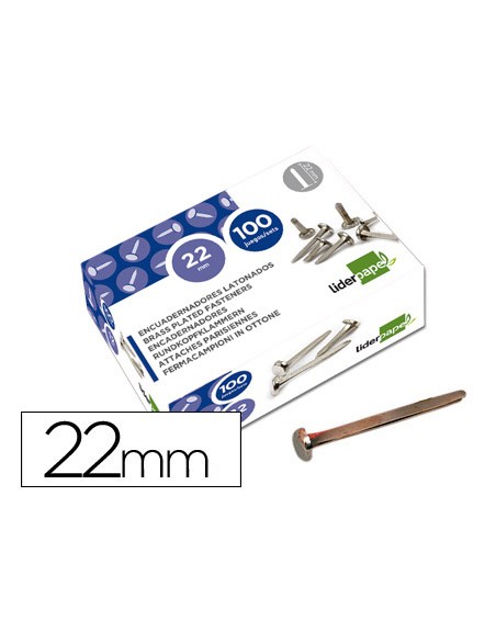Encuadernadores liderpapel niquelados n.4 22 mm caja de 100 unidades