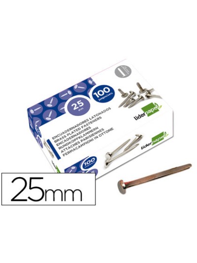 Encuadernadores liderpapel niquelados n.5 25 mm caja de 100 unidades