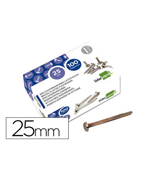 Encuadernadores liderpapel niquelados n.5 25 mm caja de 100 unidades