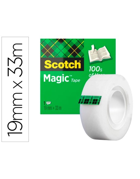 Cinta adhesiva scotch-magic invisible 33 mt x 19 mm