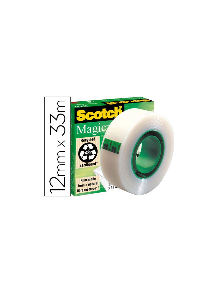 Cinta adhesiva scotch magic invisible 33 mt x 12 mm Cinta adhesiva scotch magic invisible 33 mt x 12 mm