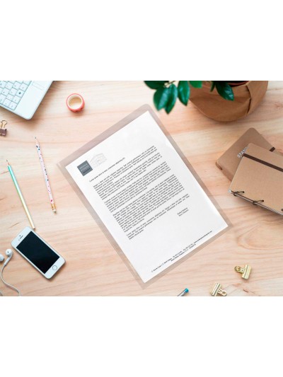 Carpeta dossier uñero plastico q-connect 180 mc folio transparente