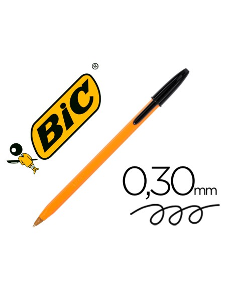 Boligrafo bic naranja fine original negro