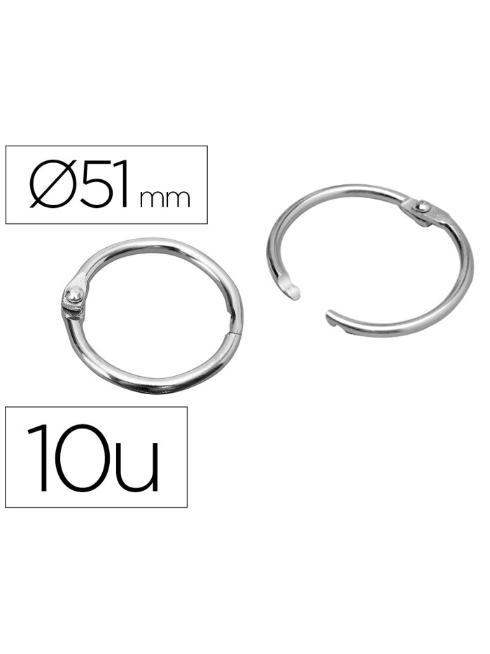 Anilla bisagra liderpapel niquelada n.5 diametro 51 mm caja de 10 unidades Anilla bisagra liderpapel niquelada n.5 diametro 51 mm caja de 10 unidades