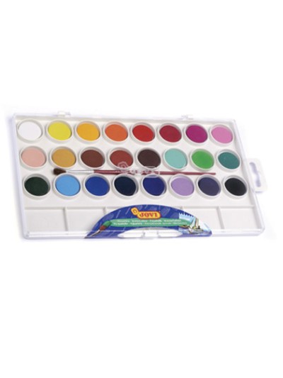 Acuarela jovi 24 colores con pincel estuche de plastico