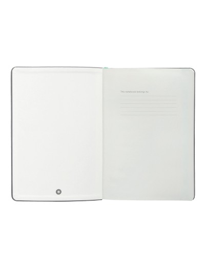 Cuaderno con gomilla antartik notes tapa dura a5 hojas cuadricula gris y turquesa 100 hojas 80 gr fsc