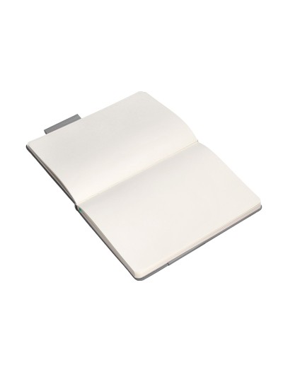 Cuaderno con gomilla antartik notes tapa dura a5 hojas lisas gris y turquesa 100 hojas 80 gr fsc