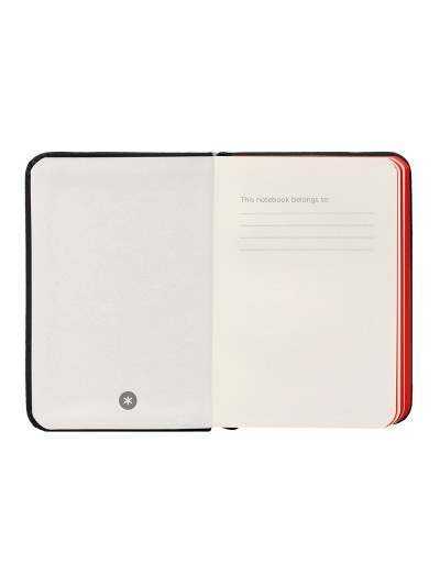 Cuaderno con gomilla antartik notes tapa dura a7 hojas lisas negro y rojo 80 hojas 80 gr fsc