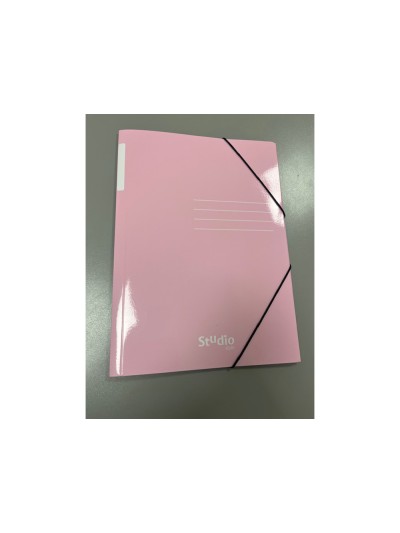 Carpeta con gomas pardo tres solapas din a4 carton pastel expositor de 24 unidades colores surtidos