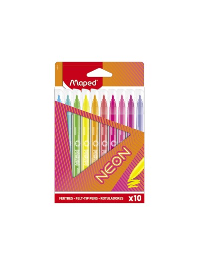 Rotulador maped fluorescente neon caja de 10 unidades colores surtidos