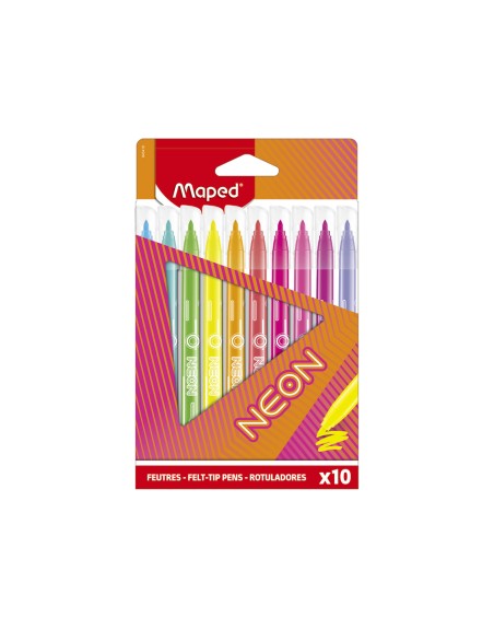 Rotulador maped fluorescente neon caja de 10 unidades colores surtidos