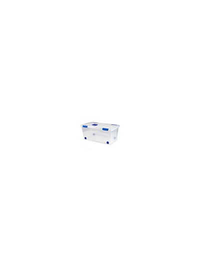 Contenedor plastico plasticforte n 7 transparente con tapa 61l 73x41x32 cm