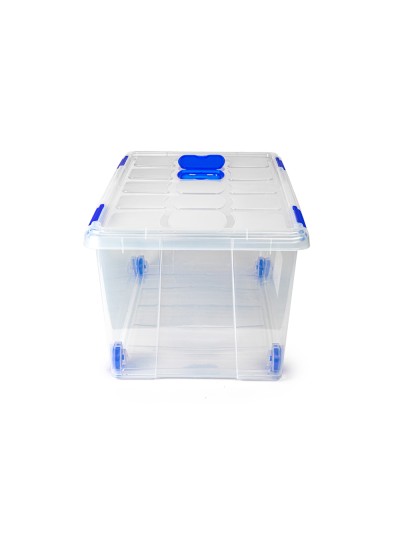 Contenedor plastico plasticforte n 7 transparente con tapa 61l 73x41x32 cm