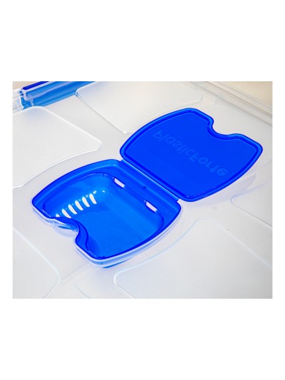 Contenedor plastico plasticforte n 7 transparente con tapa 61l 73x41x32 cm