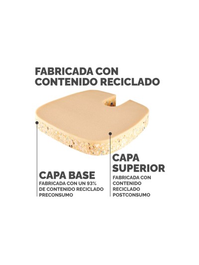 Cojin de asiento fellowes breyta acolchado color negro 60x430x430 mm