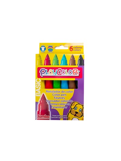 Rotulador playcolor maxi jumbo basic caja de 6 unidades colores surtidos