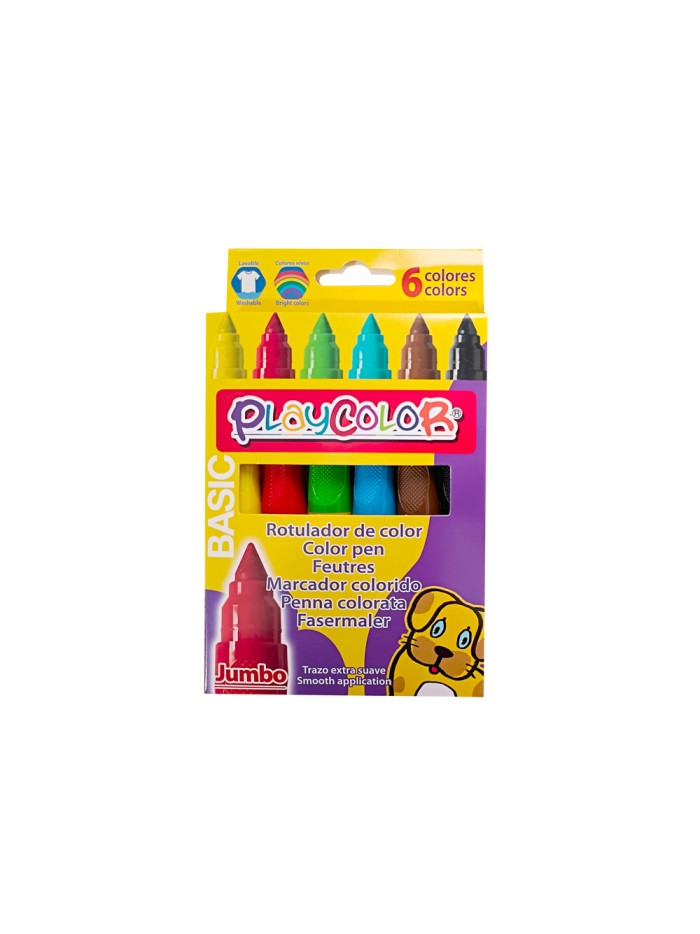 Rotulador playcolor maxi jumbo basic caja de 6 unidades colores surtidos Rotulador playcolor maxi jumbo basic caja de 6 unidades colores surtidos