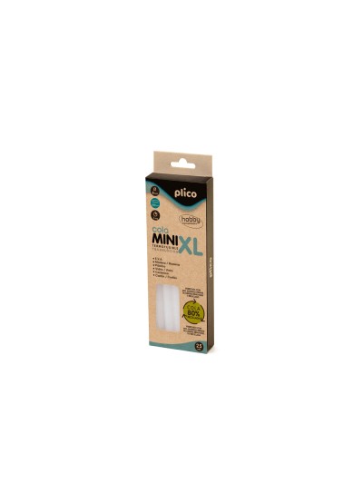 Barra termofusible plico cola mini xl reciclada 8 mm de diametro x 200 mm de alto blister de 25 unidades