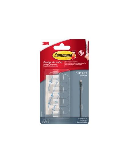 Sujetacables 3m command para cables redondos blister de 4 clips + 5 tiras