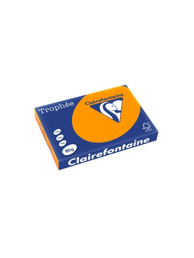 Papel color trophee a3 80gr naranja intenso paquete de 500 hojas