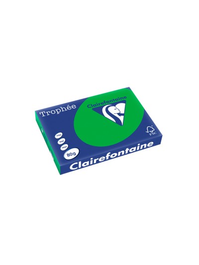 Papel color trophee a3 80gr verde intenso paquete de 500 hojas