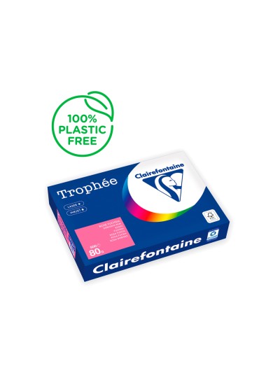 Papel color trophee a4 80gr rosa fuscia intenso paquete de 500 hojas