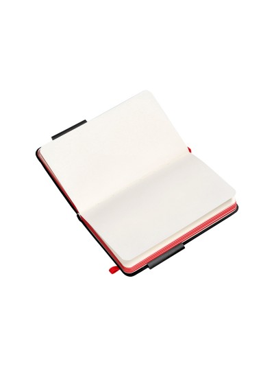 Cuaderno con gomilla antartik notes tapa dura a6 hojas lisas negro y rojo 100 hojas 80 gr fsc