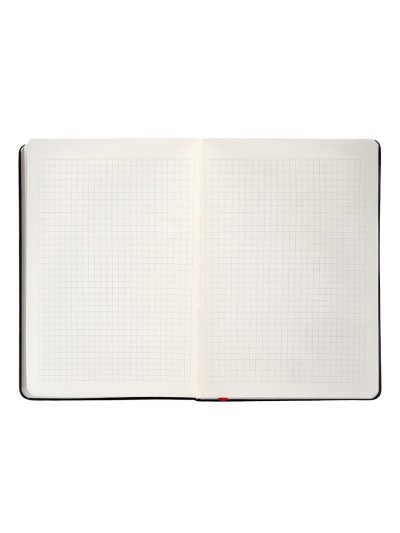Cuaderno con gomilla antartik notes tapa dura a5 hojas cuadricula negro y rojo 100 hojas 80 gr fsc