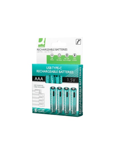 Pila q-connect aaa recargable por usb-c blister de 4 unidades
